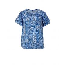 Damen Bluse Tunika Shirt Frühling blau weiß Sommer  Linea Tesini