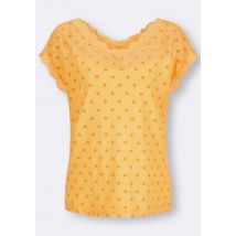 Designer-Mesh-Shirt m.Flockprint, gelb