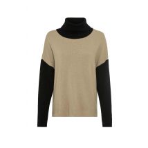 Oversized-Pullover, camel-schwarz