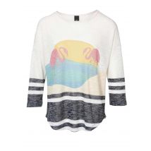 Strickpullover Damen Strick Freizeit natur-bunt Herbst Winter Langarm Pullover