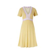 Designer-Jersey-Druckkleid, vanille-rosé