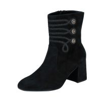 GABOR Damen Stiefelette Veloursleder echtes Leder mit Reißverschluss schwarz