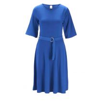 HEINE Damen Jerseykleid mit Gürtel Blau