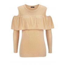Strickpullover Damen Strick Freizeit sand Herbst Winter Langarm Pullover