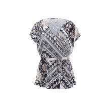 Damen Shirt T-shirt Oberteil mit Gürtel Jerseyshirt mit Gürtel, bunt