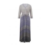 Damen Kleid Maxikleid lang Jerseykleid Frühling Frezeit Druckkleid, jeansblau