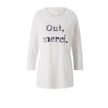 Jersey Shirt T-Shirt weiß mit Glitzer Oui Merci von Rick Cardona