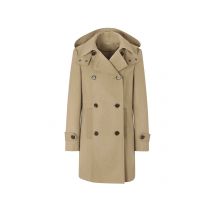 Damen Wollkurzmantel mit Kapuze, beige