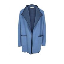 Damen Strickjacke Cardigan Doubleface Übergangsjacke gestrickt electricblue