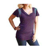 MARKENLOS Damen-Shirt Lila-Bunt