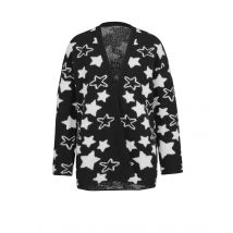Damen Strickjacke Cardigan von Linea Tesini schwarz-offwhite