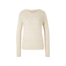 Designer-Struckturmuster-Pullover, champagner