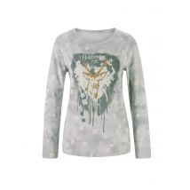 Damen Druckshirt m. Print, grau