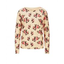 Damen Shirt Oberteil Frühling Freizeit Elfenbein mit Rippenbündchen