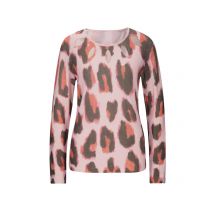 Designer-Cut-Outs-Druckpullover, rosé-schoko