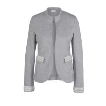 Sweatblazer Blazer 36 grau Stretchblazer bestickt Perlen Kurzjacke Jacke Sweat