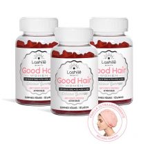 Good Hair Women - Anticaída para mujeres - 1 Programa de 6 meses - Gummies - Complementos alimenticios veganos fabricados en Francia - Lashilé Beauty