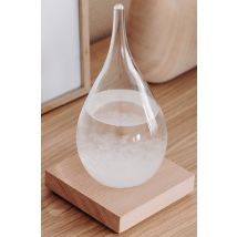 Baromètre à critaux Météo - Storm Glass - Bois - Idée cadeau Noël - Cadeau Homme - Cadeau Femme - Cadeau Papa - Cadeau Maman - Cadeau Crémaillère - 