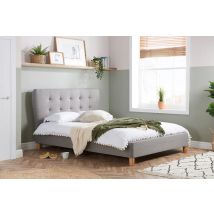 Birlea Stockholm Grey Upholstered Bed, King Size