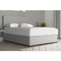 Essential Divan Bed, Woven Grey, Small Single