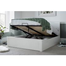 Madison White Ottoman Bed, King Size