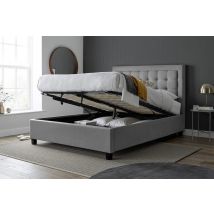 Gabriel Upholstered Ottoman Bed, Bedmaster_Oatmeal Fabric, Double