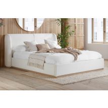 Eden White Boucle Bed, Double