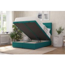 Camellia Traditionally Sprung Mattress + Ottoman Divan Bed, Silver, End Ottoman, Single