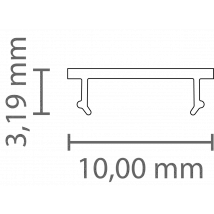 PC43-10 FLAT Abdeckung 2 m – für LED Profil Exo-A0/F0 | klar, opal, schwarz