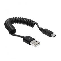 Delock - Câble spiralé USB 2.0 USB A - Mini-USB B 0.6 m
