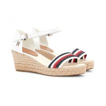 Tommy Hilfiger - Sandali Compensati Sandali Compensati Signature per Donna - 38 EUR - Bianco