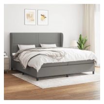 Boxspringbett mit Matratze Dunkelgrau 200x200 cm Stoff