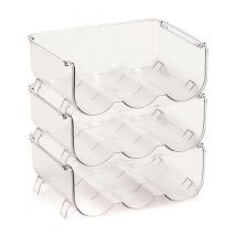 TFT - SINDA Set di portabottiglie a 3 scomparti 28x20x33 cm - Trasparente