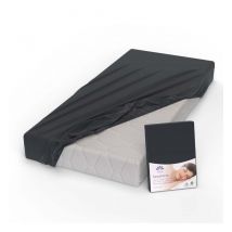 Lotus - Lenzuolo a pieghe Jersey Souplesse Antracite - 120 x 200 cm