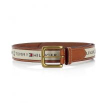 Tommy Hilfiger - Leather Belt for Men - 32 US - Light Brown and Beige