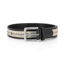 Tommy Hilfiger - Leather Belt for Men - 38 US - Black and Beige