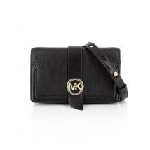 Michael Kors - Leather Shoulder Bag MK Charm Medium - Black