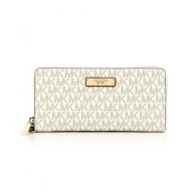Michael Kors - Wallet Continental Jet Set Travel - White and Light Brown