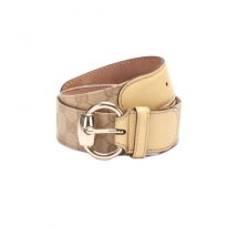 Gucci - Cintura Modello Horsebit Canvas & Leather Ring Belt - Seconda mano per Donna - Marrone