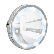Wenko - LED Leuchtspiegel Mosso mit 3 Saugnäpfen 3-fach Vergrösserung - Chrom