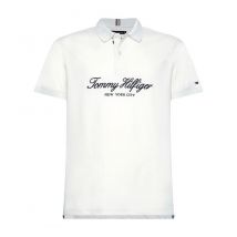 Tommy Hilfiger - Polo Polo Script Regular Fit pour Homme - XL - Blanc