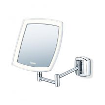 Beurer - Kosmetikspiegel mit Licht BS 89, Spiegel mit LED-Hinterleuchtung - Silber