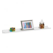 Relaxdays - Narrow Floating Shelf, Wooden Hanging Shelf, MDF Bookcase, HxWxD, 3.5 x 80 x 10 cm, White