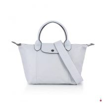 Longchamp - Leather Handbag Le Pliage S - Light Blue