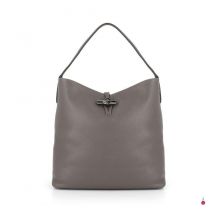 Longchamp - Leather Hobo Roseau - Gray