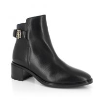 Tommy Hilfiger - Leather Ankle Boots for Women - 41 EUR - Black