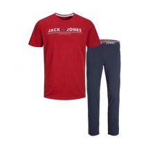 Jack & Jones - Pigiama 2 Pezzi per Uomo - XL - Blu Marino e Rosso