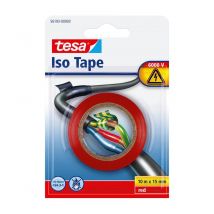Tesa - Insulating SPVC Electrical Tape, 10 m x 15 mm, Red, blister