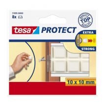 Tesa - Anti-slip and protection pads, square, White, 8 pcs, 10 mm x 10 mm