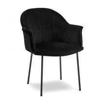 KOOKO - Velvet Chair, "Marcato", 1 Seat, Black, 62x67x82 cm